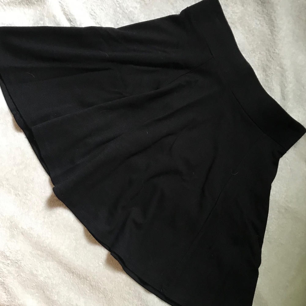 Simple black A - line mini skirt